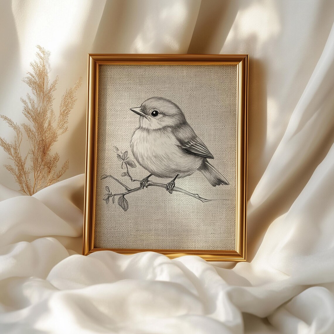 Bluebird Pencil Sketch Art Print, Rustic Farmhouse Style - Image 2