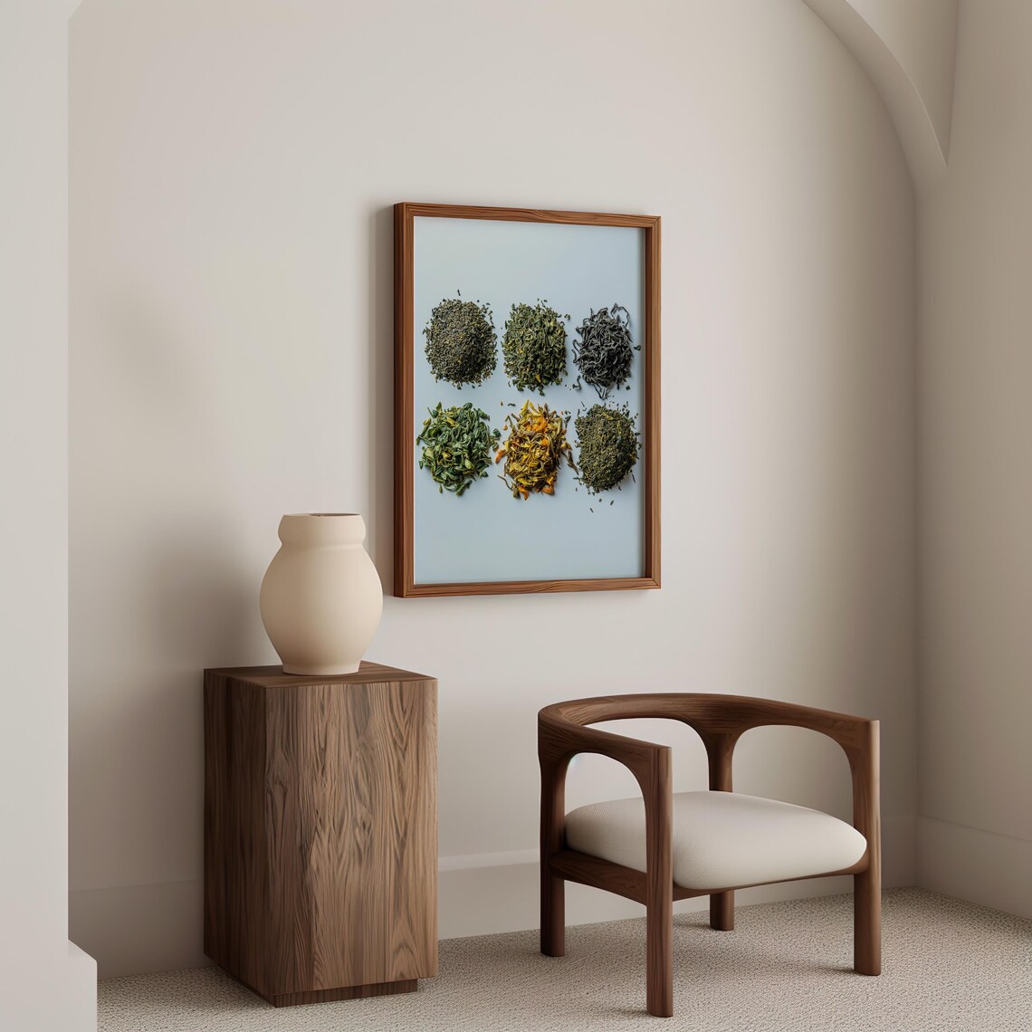 Six Varieties Of Loose Leaf Tea In A Minimal Grid Photo Poster - Image 4