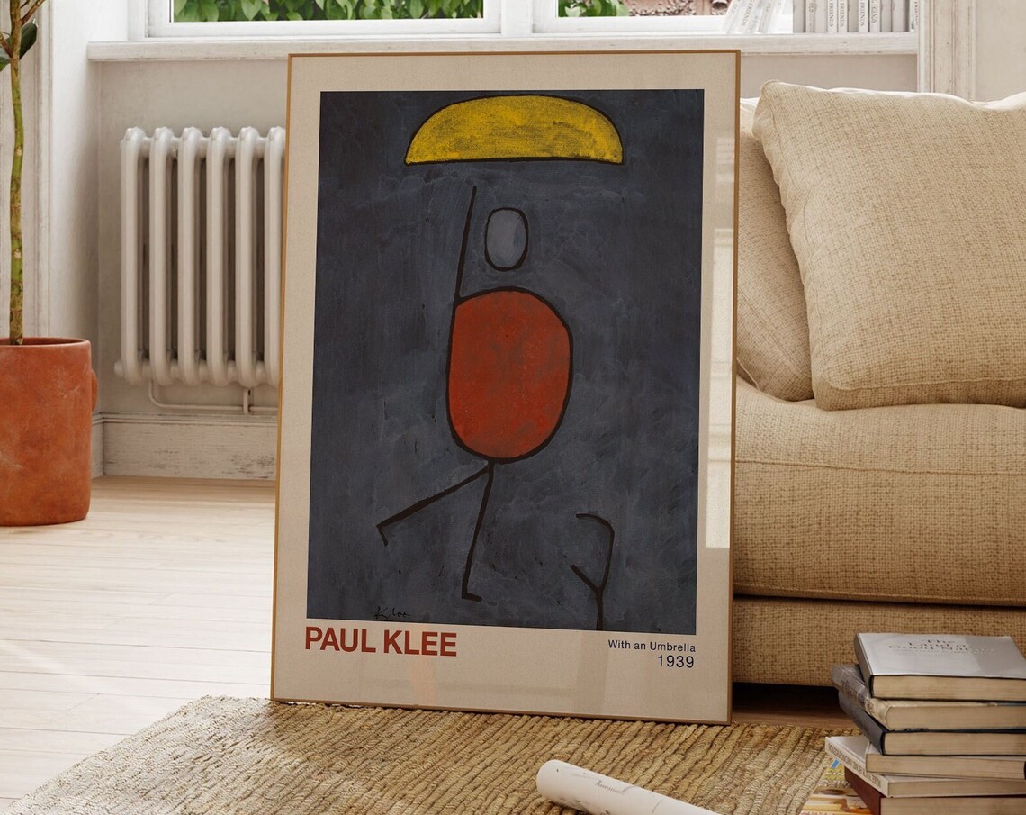 Paul Klee With an Umbrella 1939 Abstract Figure Surreal Modern Poster