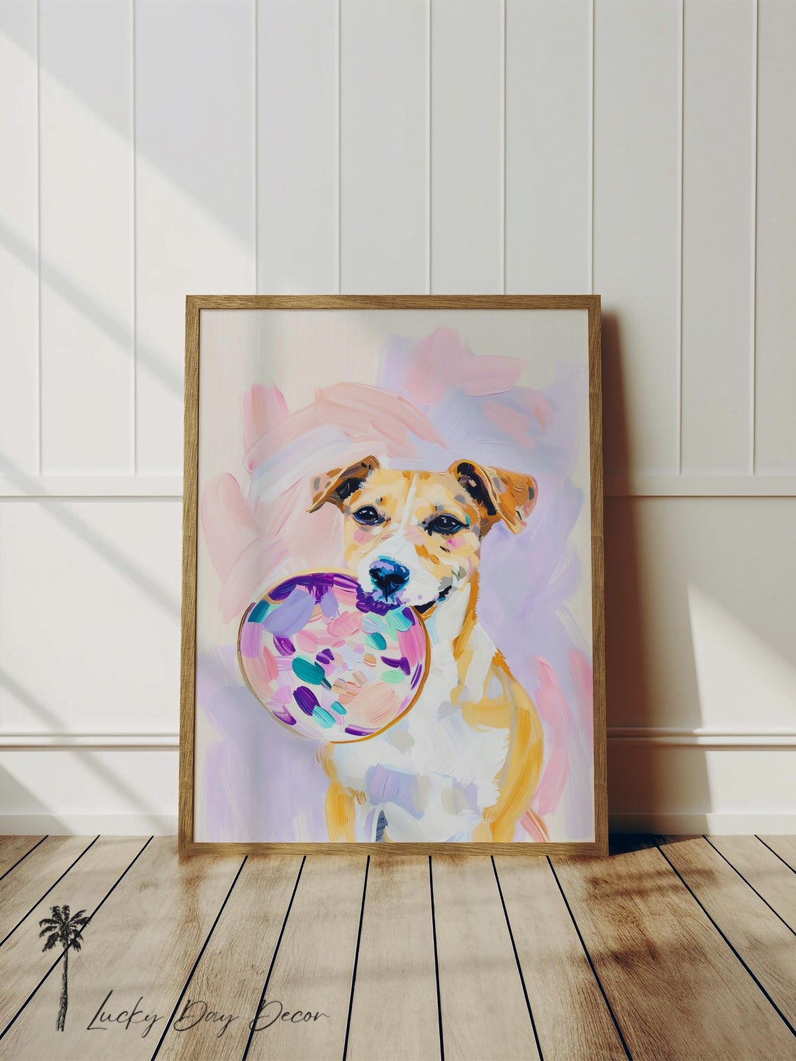 Jack Russel Fetches A Frisbee Art Print