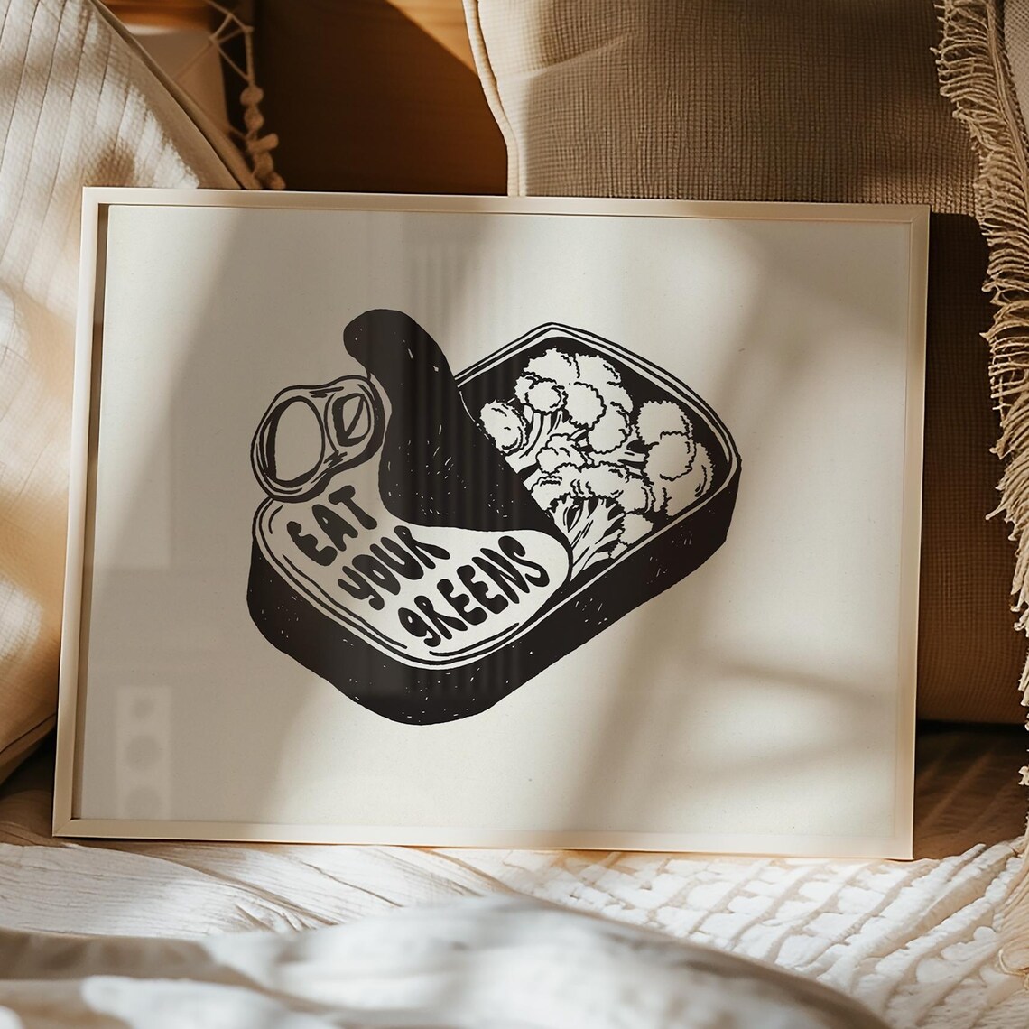 Eat Your Greens Broccoli Art, Healthy Eating Decor