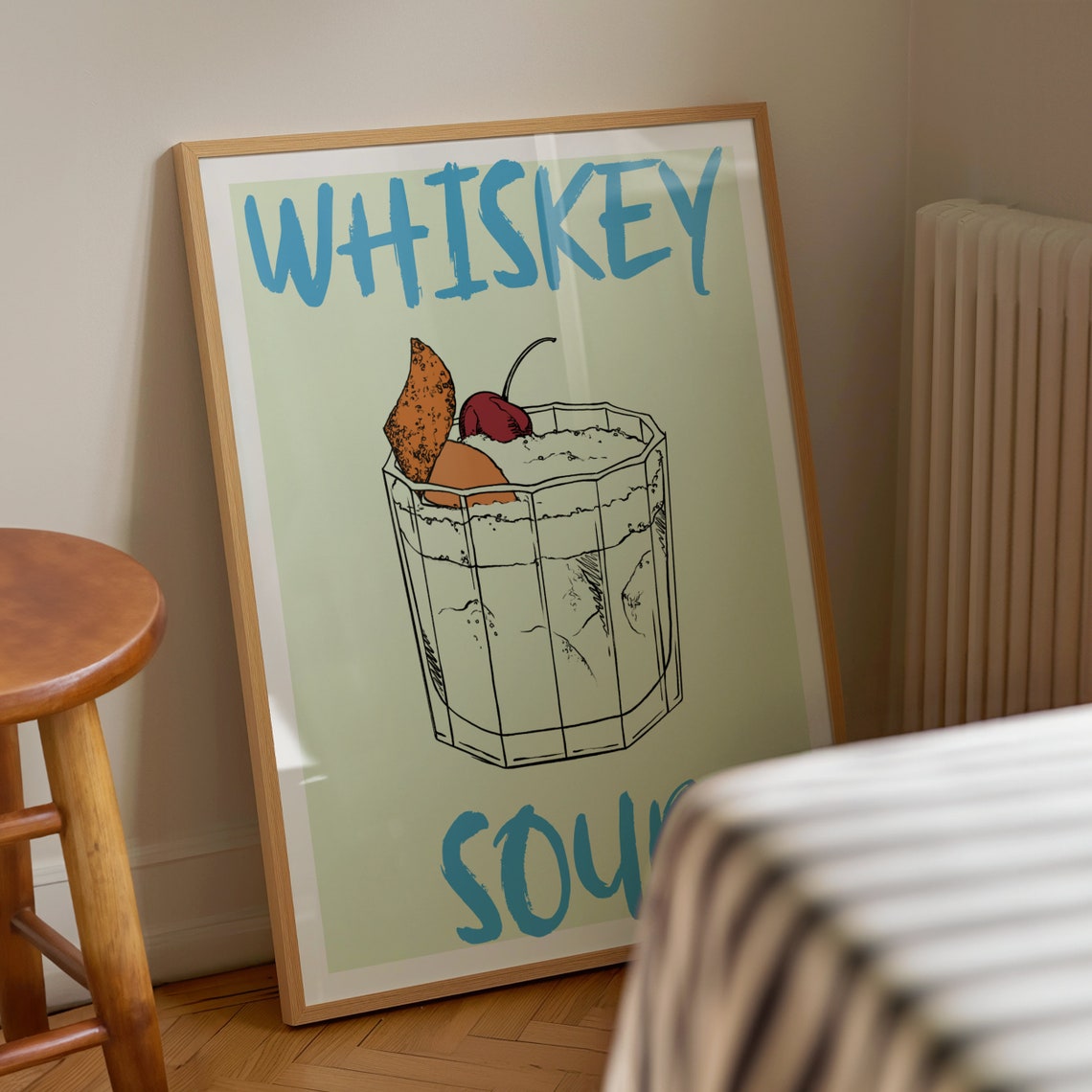 Whiskey Sour Cocktail Rocks Glass Retro Pop Art Bar Cart Decor Poster - Image 3