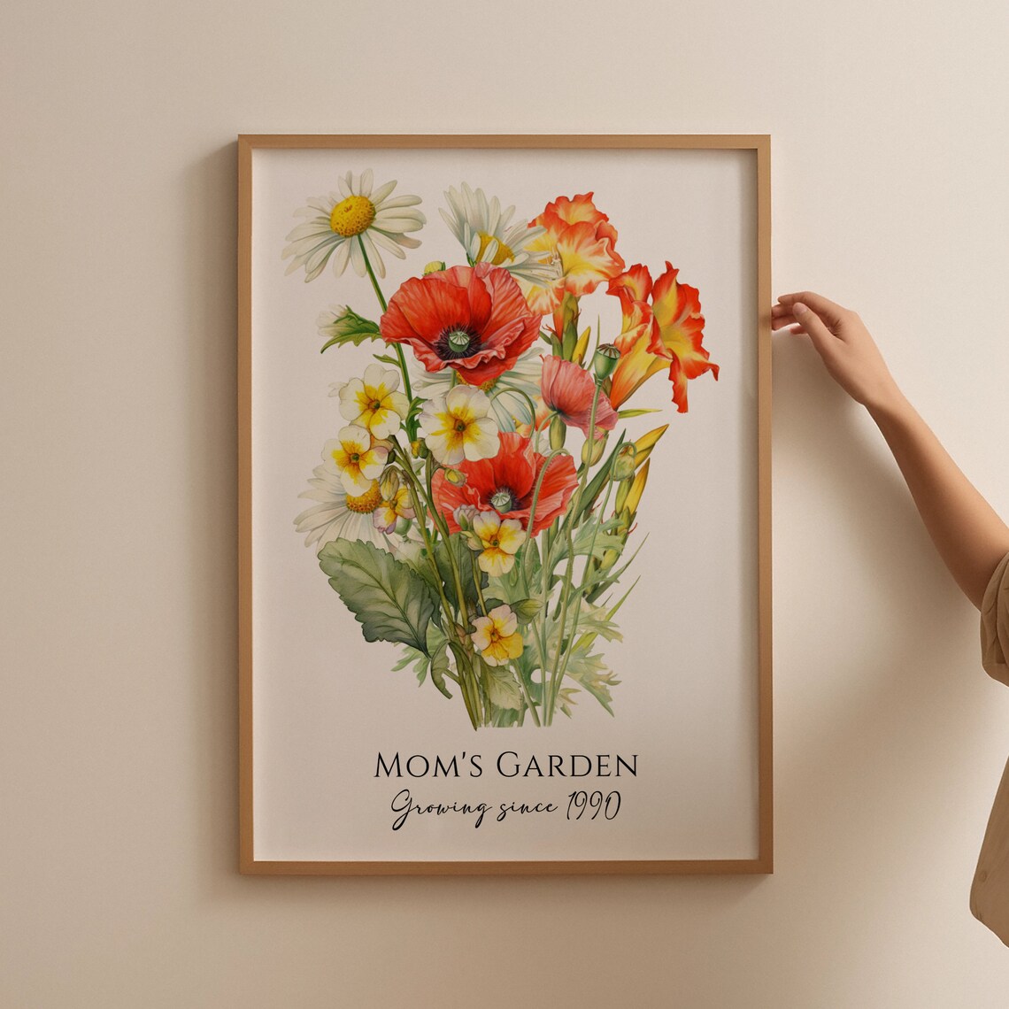 Grandmas Garden Love Grows Here Watercolor Wildflower Bouquet Poster - Image 3