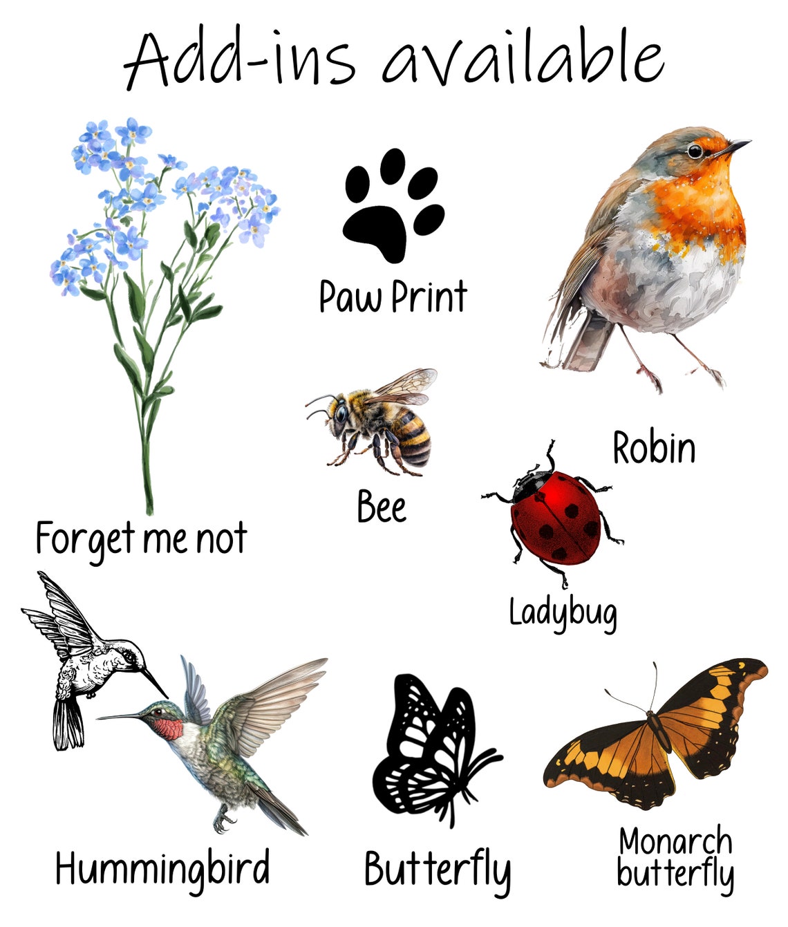 Birth Flower Bouquet Butterfly Personalized Family Name Art Poster - Image 2
