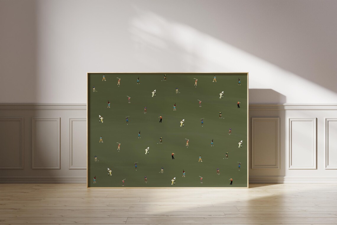 Tiny Golfers Minimalist People Art, Office Decor - Image 4
