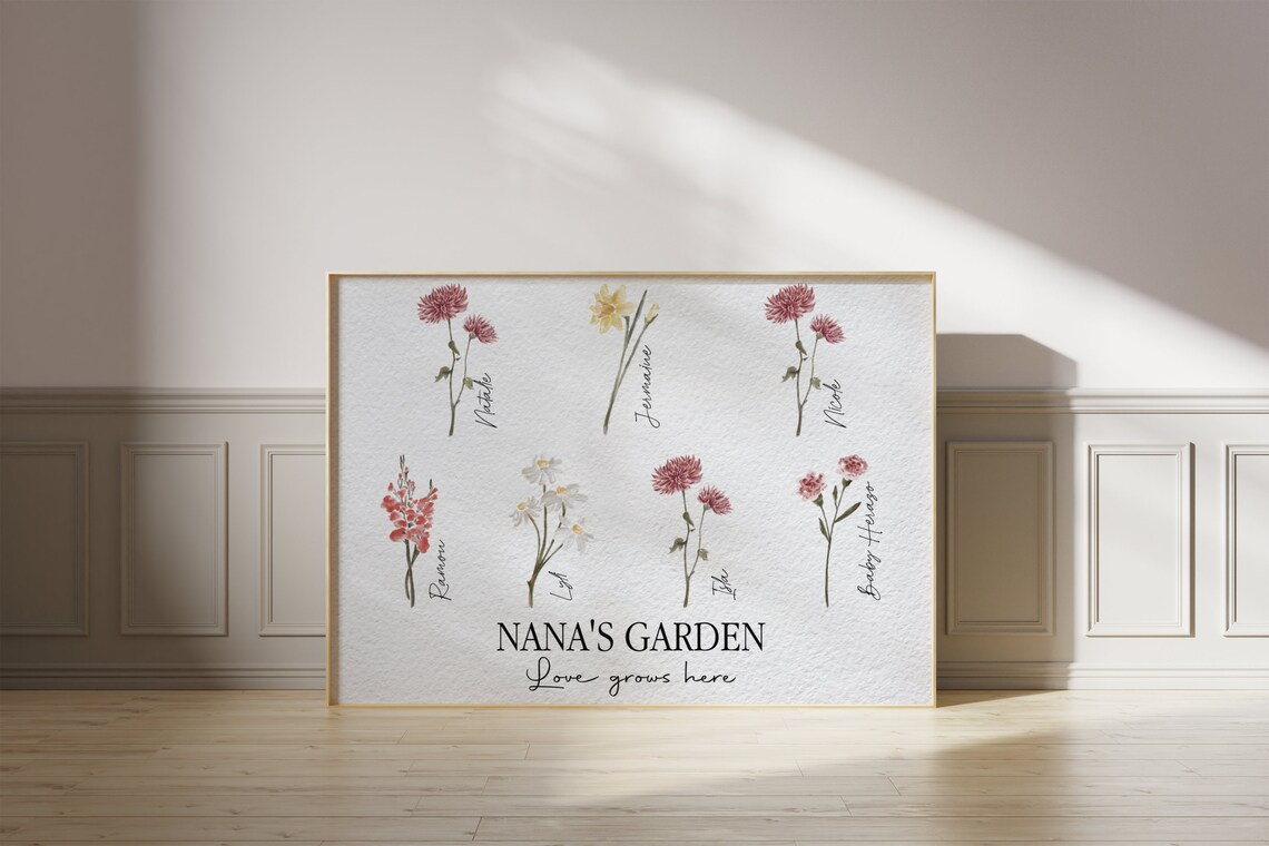 Grandma's Garden Watercolor Flowers Art Print - Image 4