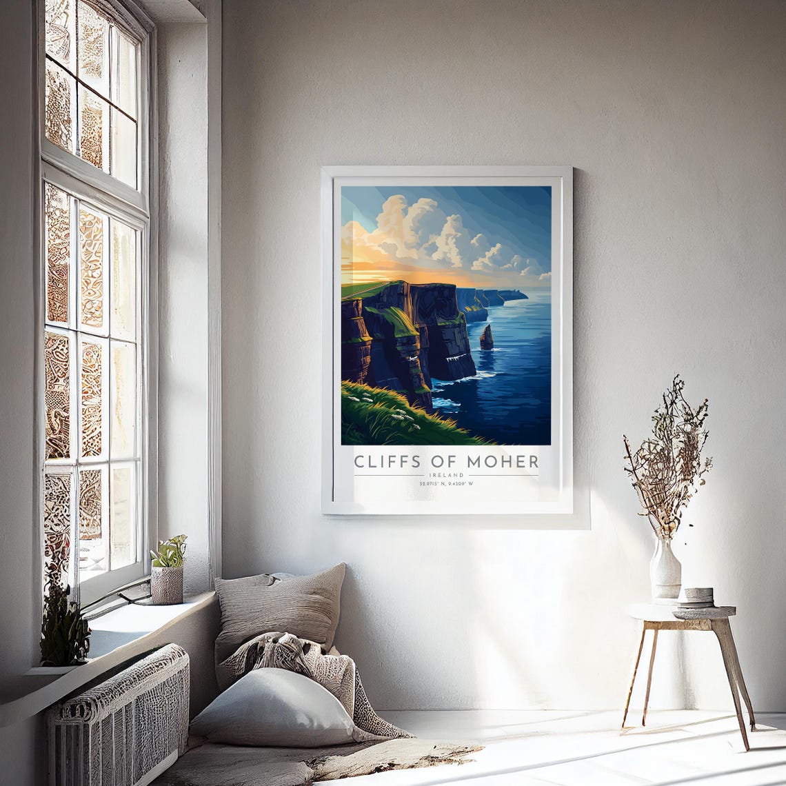 Cliffs of Moher Ireland Golden Sunset Ocean Cliffs Evening Poster - Image 4