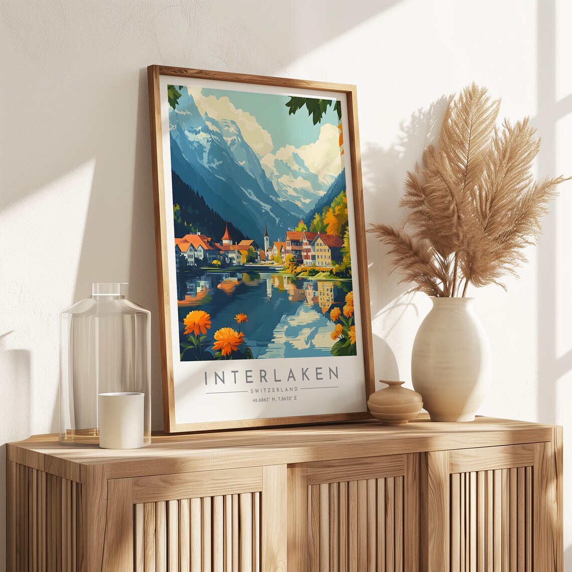Interlaken Travel Poster, Switzerland Travel Print - Image 3