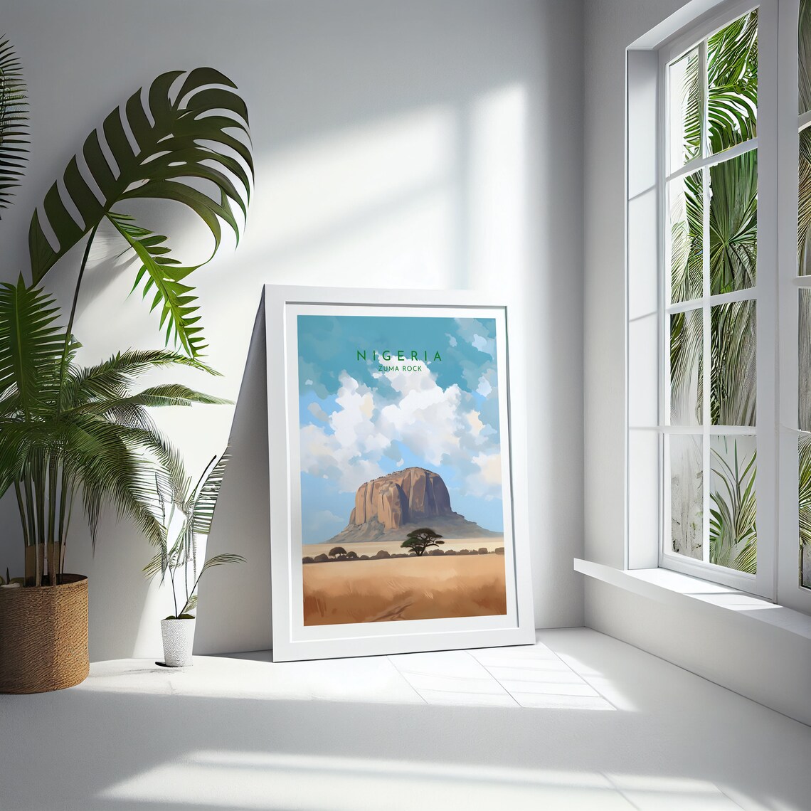Nigeria Zuma Rock Granite Monolith Over Golden Savanna Plain Poster - Image 4