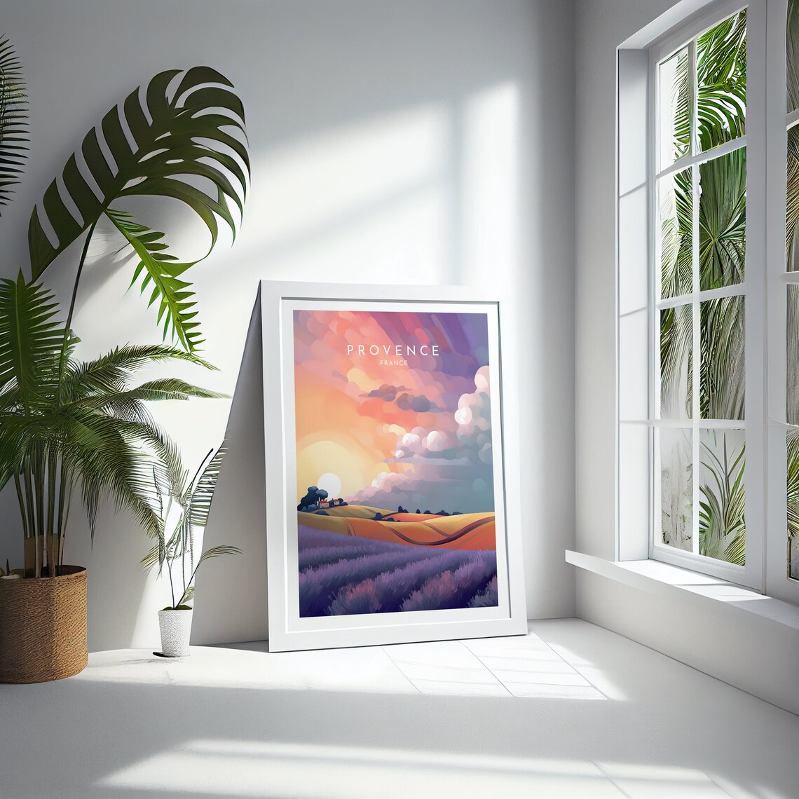 Provence France Lavender Fields Sunset Rolling Hills Travel Poster - Image 4