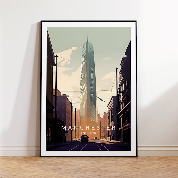 Manchester Travel Poster, England Home Decor