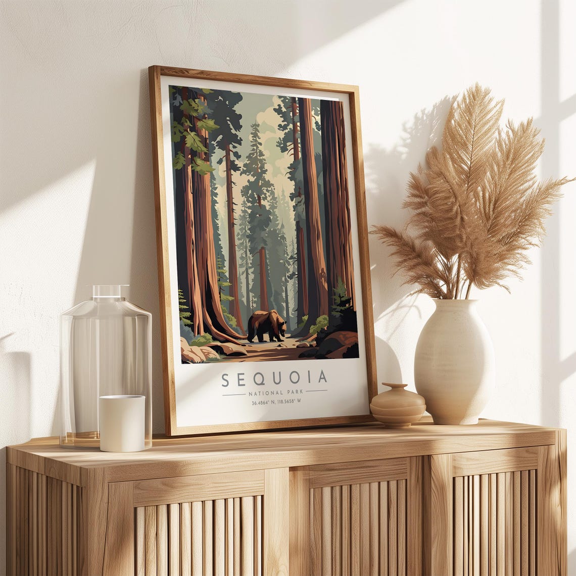 Sequoia National Park Black Bear Giant Redwood Forest Poster - Image 3