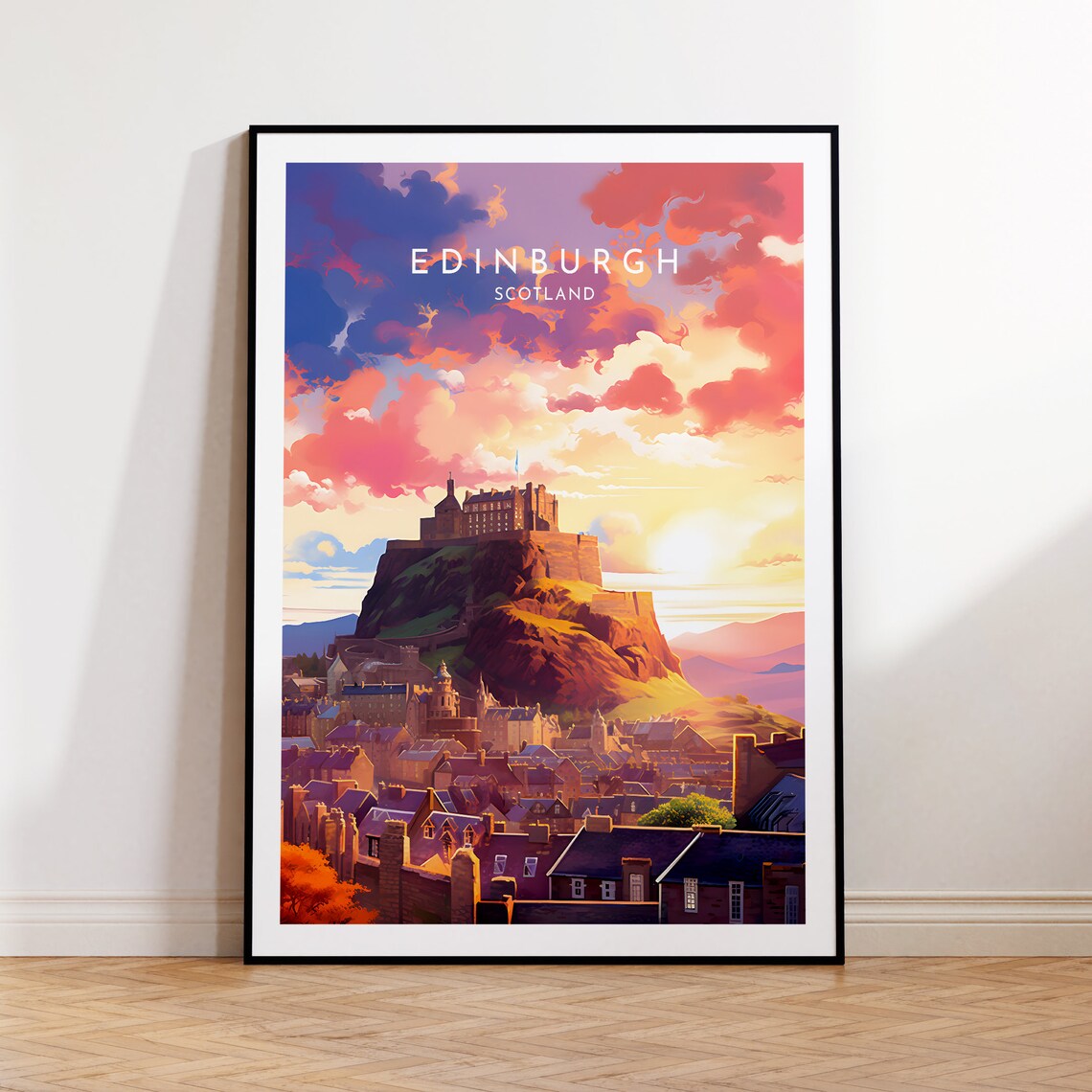 Edinburgh Travel Poster, Scotland Home Decor