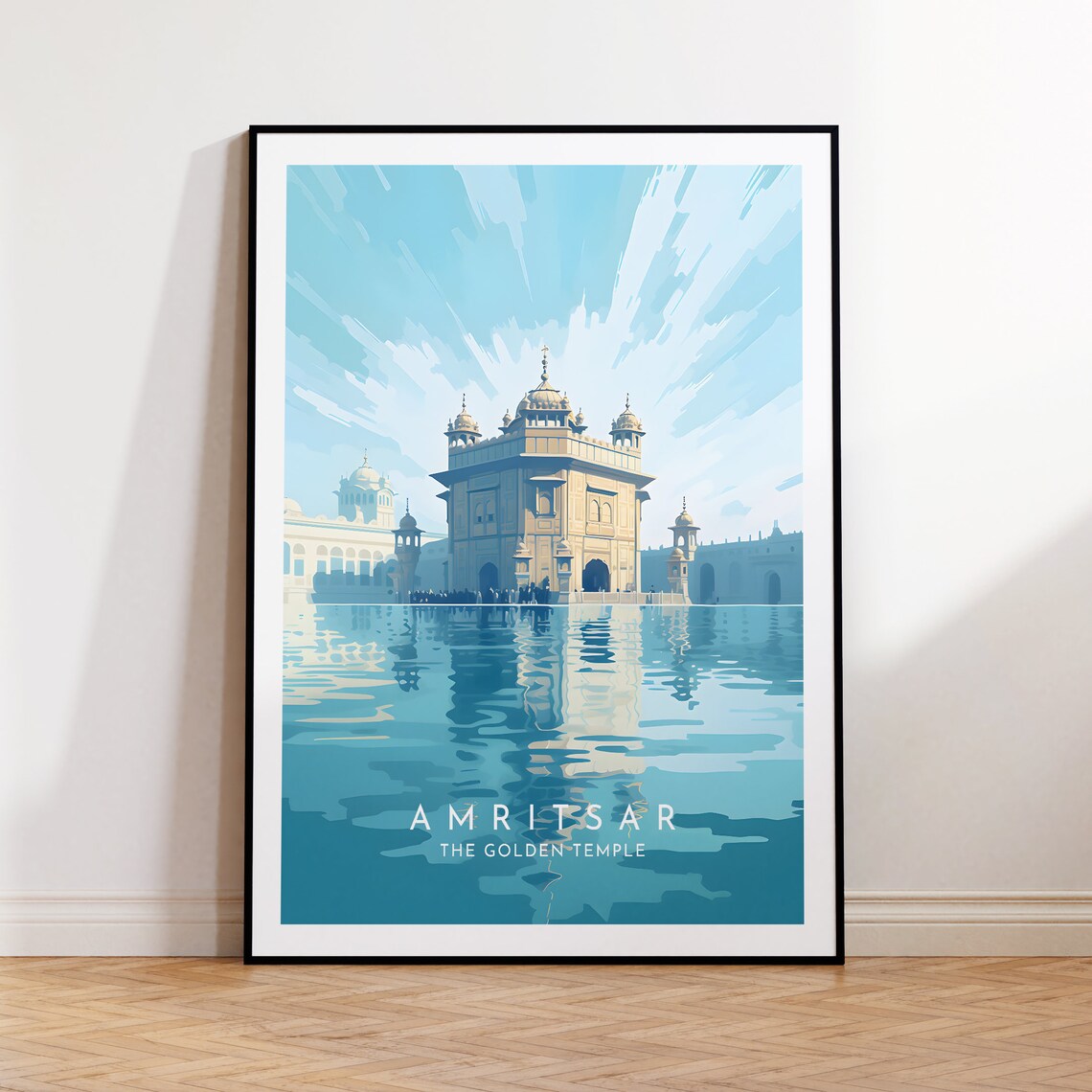 Amritsar Travel Poster, Golden Temple India