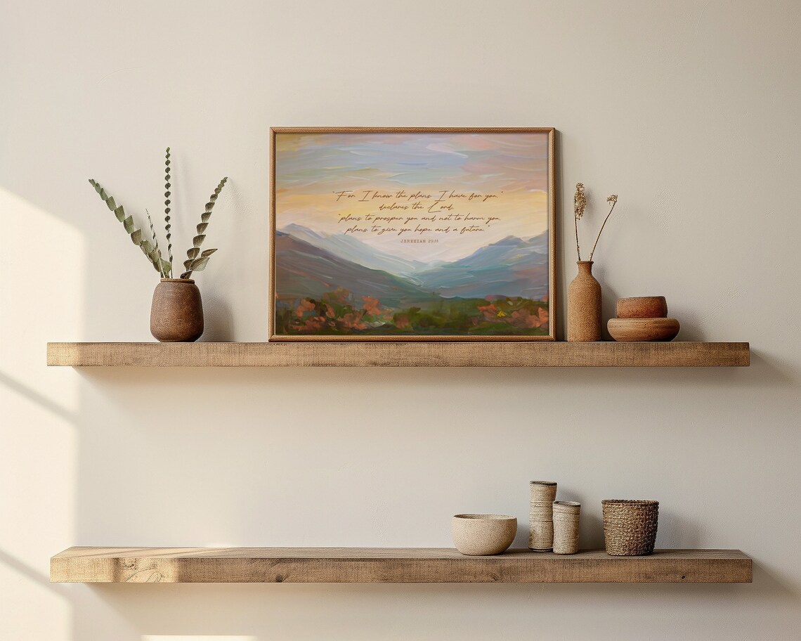 I Know The Plans For You Vintage Scripture Poster - Image 2