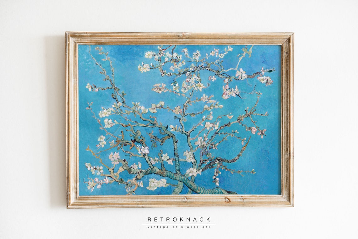 Van Gogh Almond Blossom White Branches Blue Sky Classic Art Poster