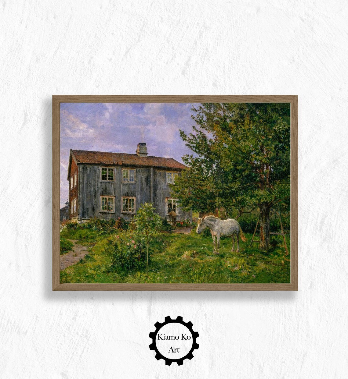 Farm Life Vintage Art Print, Rustic Country Scene