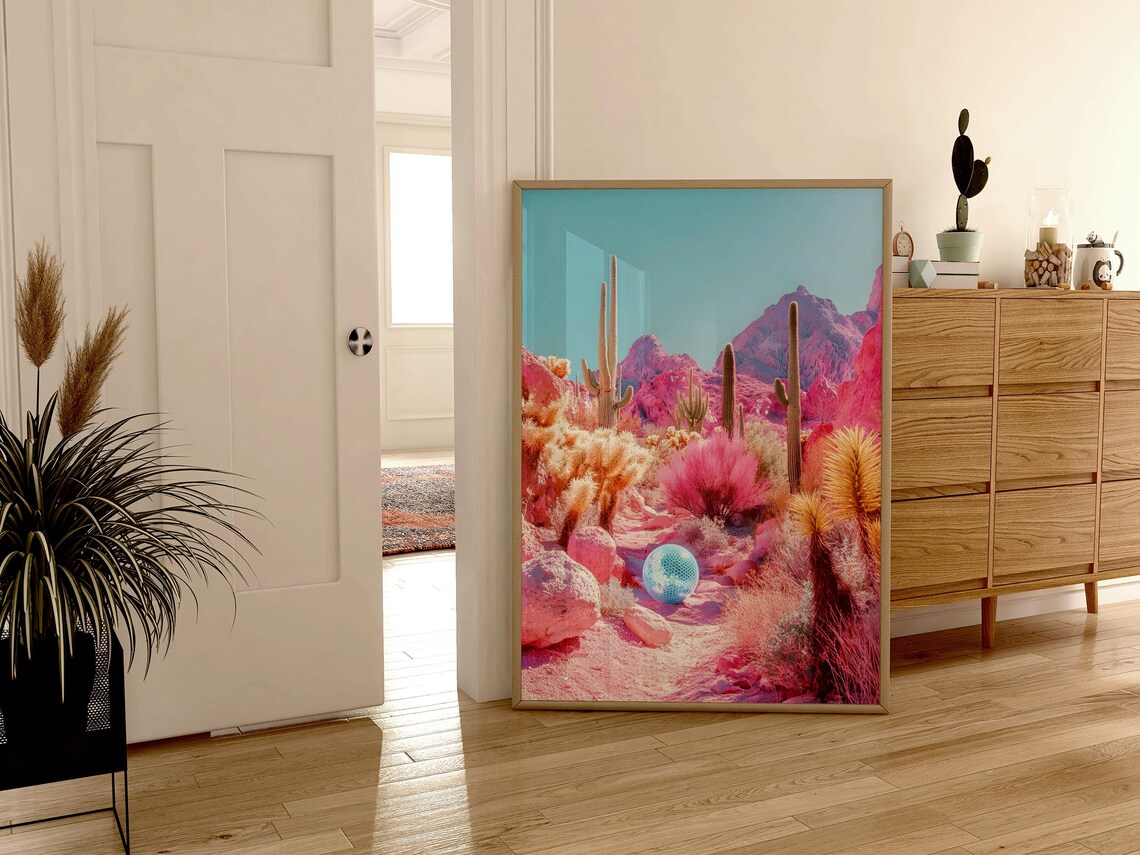Retro Desert Disco Ball, California Decor Poster - Image 2