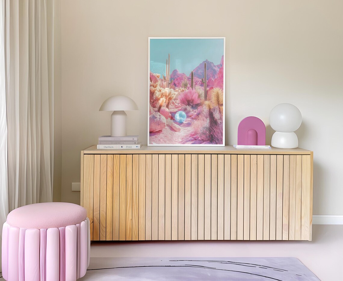 Retro Desert Disco Ball, California Decor Poster - Image 3