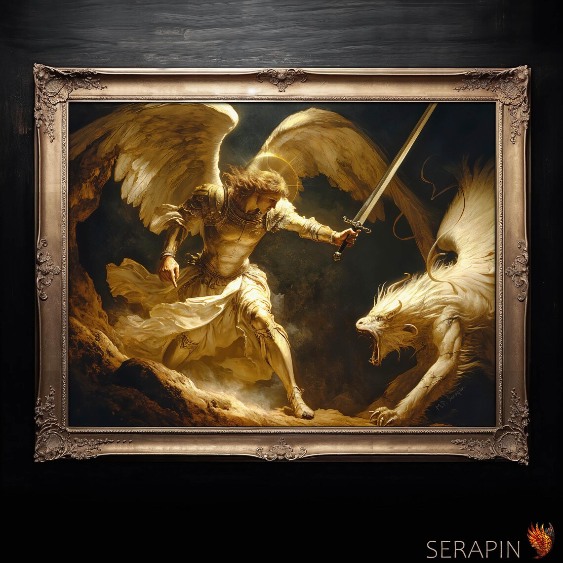 Saint Michael The Archangel In Battle Art Print