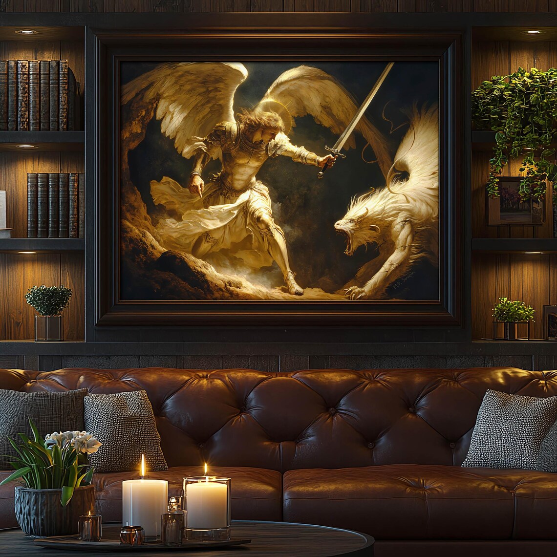 Saint Michael The Archangel In Battle Art Print - Image 3