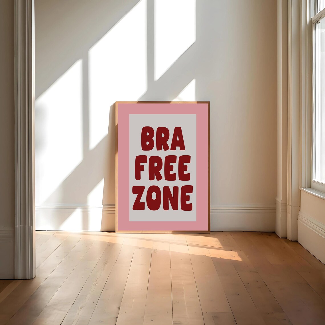 Bra Free Zone - Retro Girly Bedroom Decor Print - Image 4