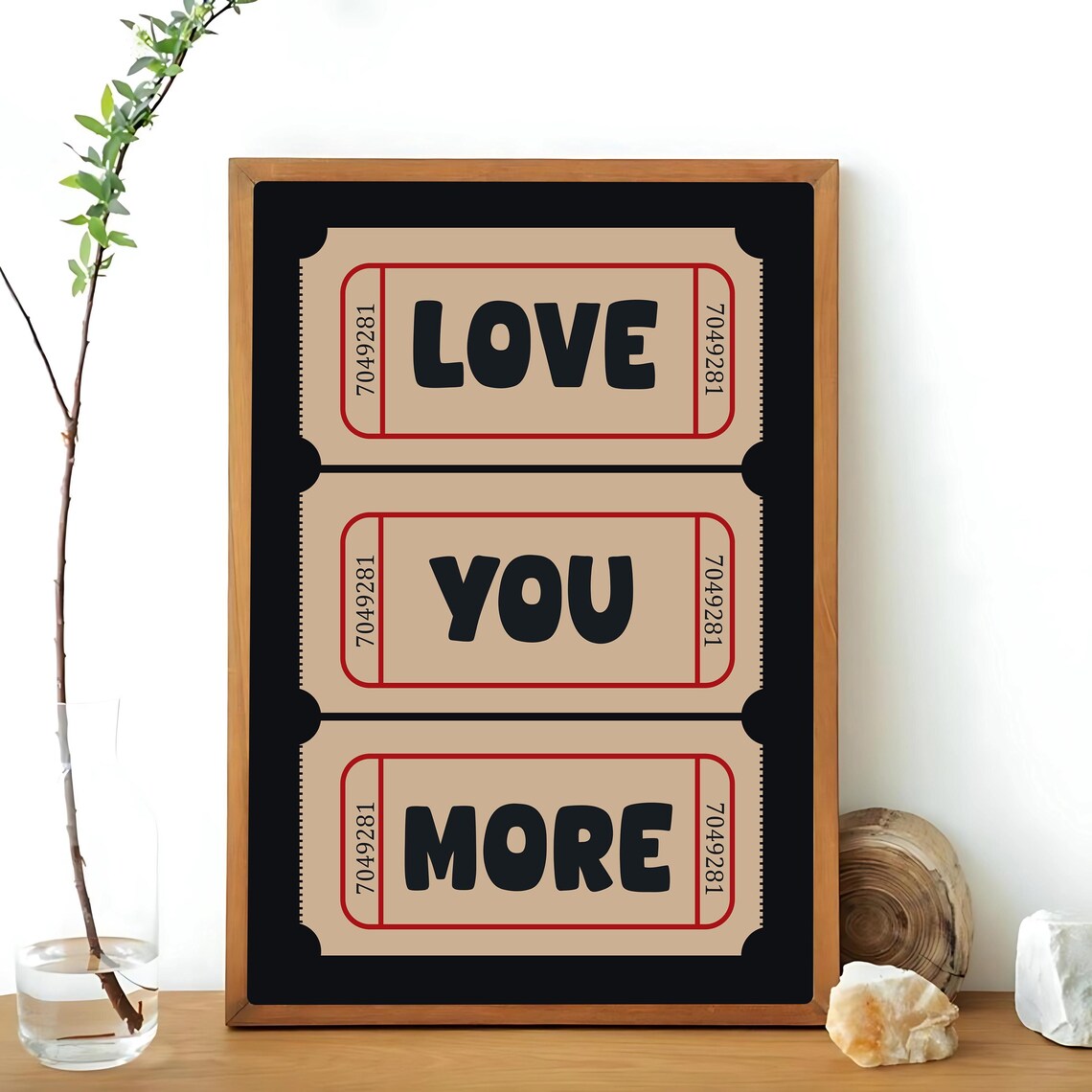 Retro Love Ticket, Vintage Love Gift Poster - Image 3