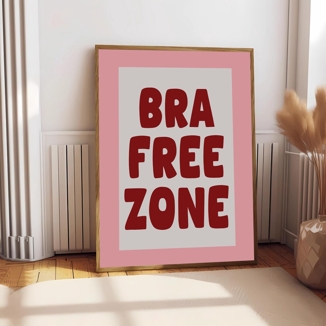 Bra Free Zone - Retro Girly Bedroom Decor Print - Image 2