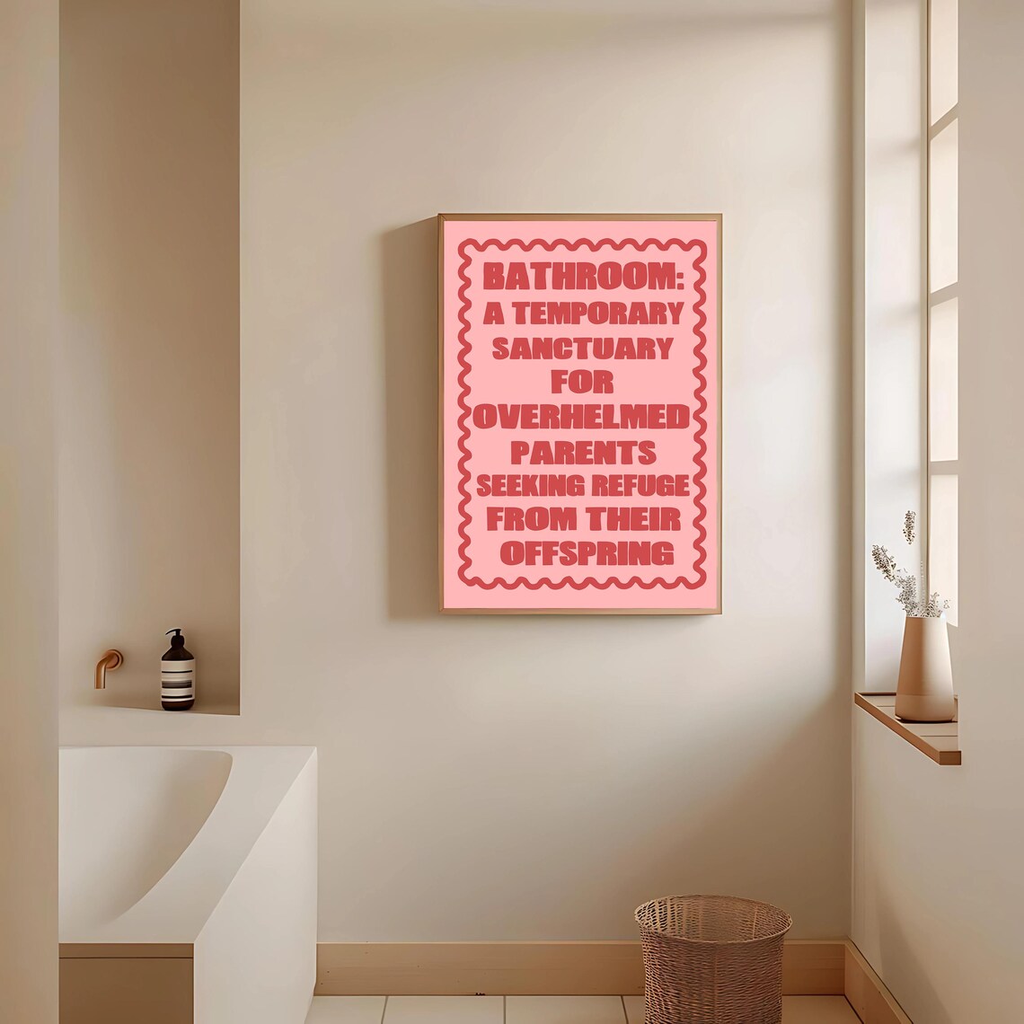 Funny Bathroom Typography, Bathroom Sanctuary Poster - Image 3