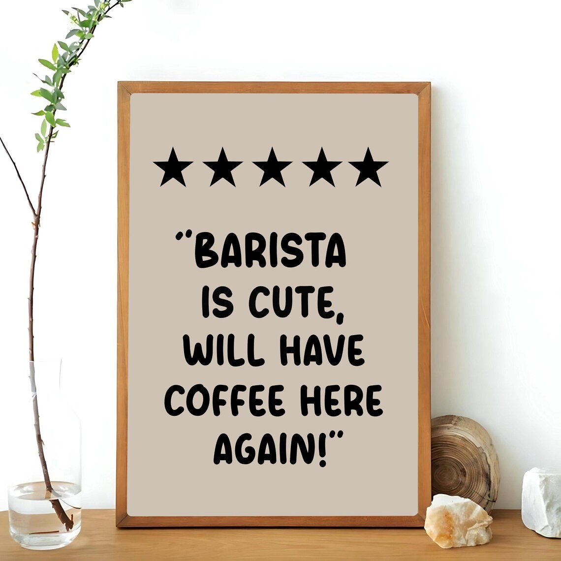 Barista Was Cute Coffee Bar Decor, Kitchen Art Print - Image 3