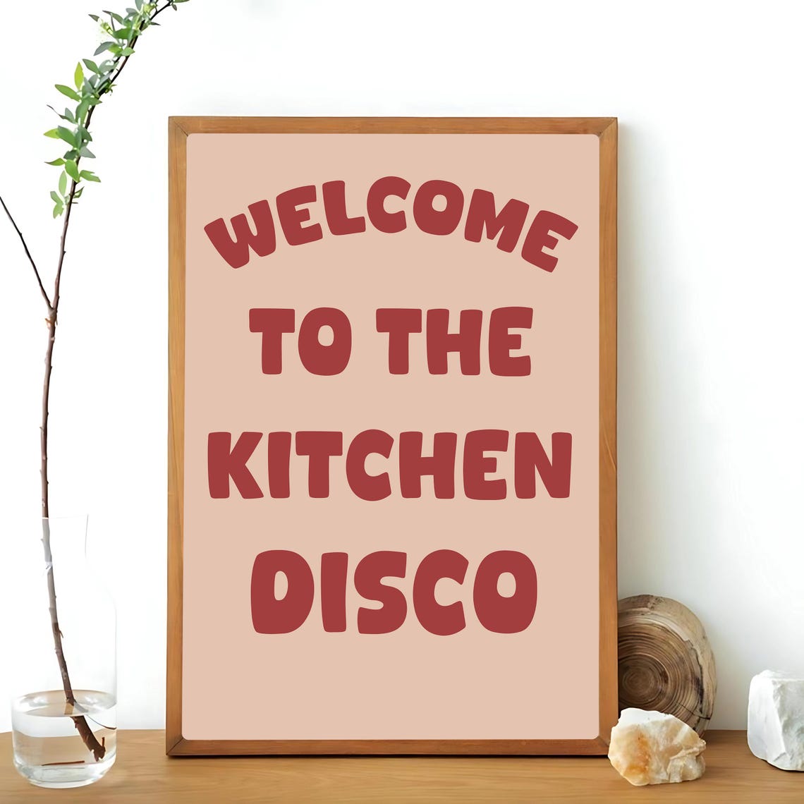 Welcome To The Kitchen Disco Art Print Funny Retro Neutral Pink Kitchen Print Kitchen Decor Kitchen Wall Art Poster Yes Chef Print - Image 3