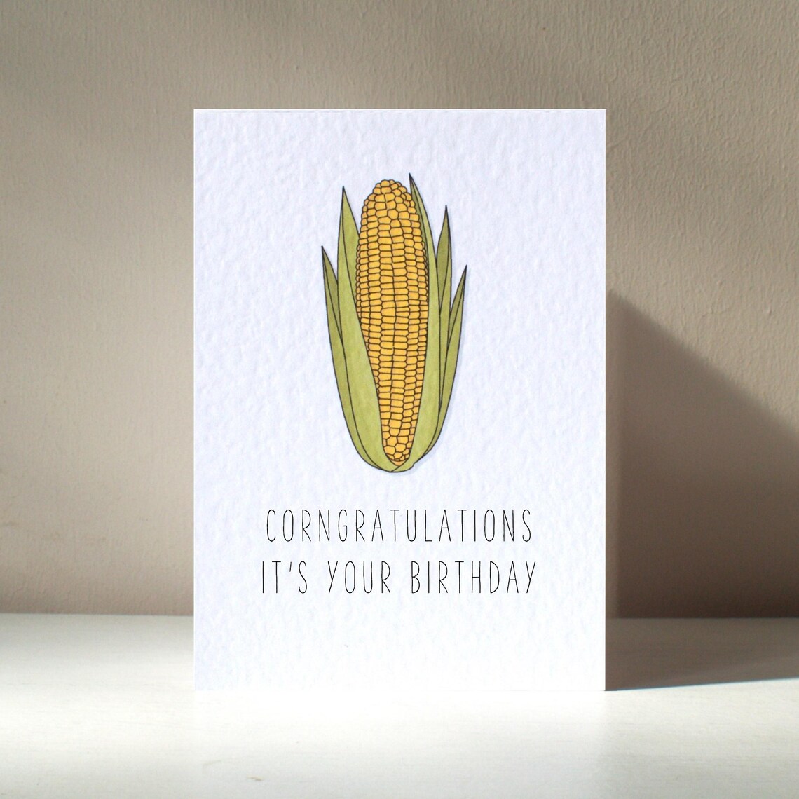 Corngratulations Sweetcorn Cob Pun Funny Birthday Card Poster