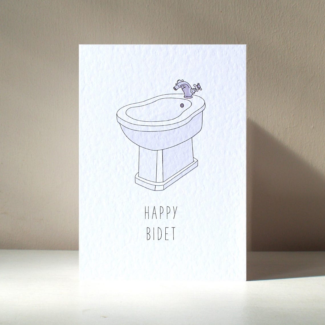 Bidet Illustration Happy Bidet Cheeky Birthday Pun Card Poster