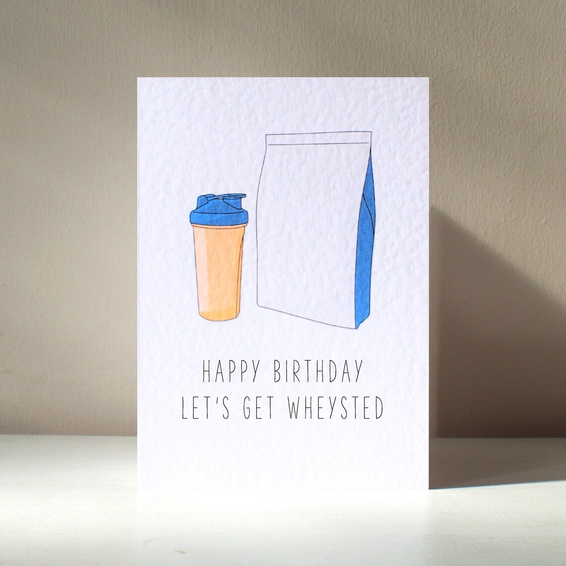 Funny Fitness Happy Birthday Let's Get Wheysted Protein Poster