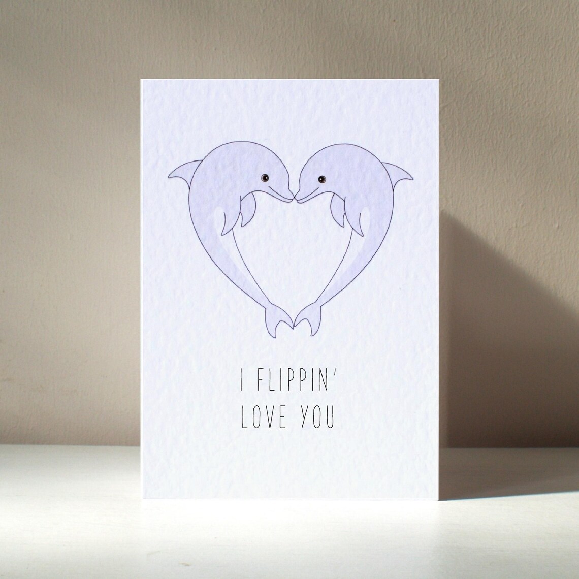 I Flippin Love You Personalized Dolphins Heart Pun Art Print