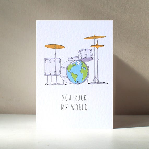 You Rock My World Personalized Rock N Roll Greeting Card