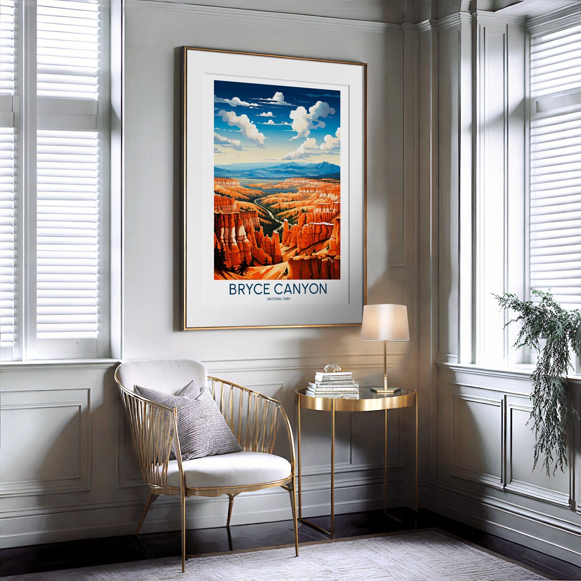 Bryce Canyon National Park Red Hoodoos Amphitheater Vintage Travel Poster - Image 2