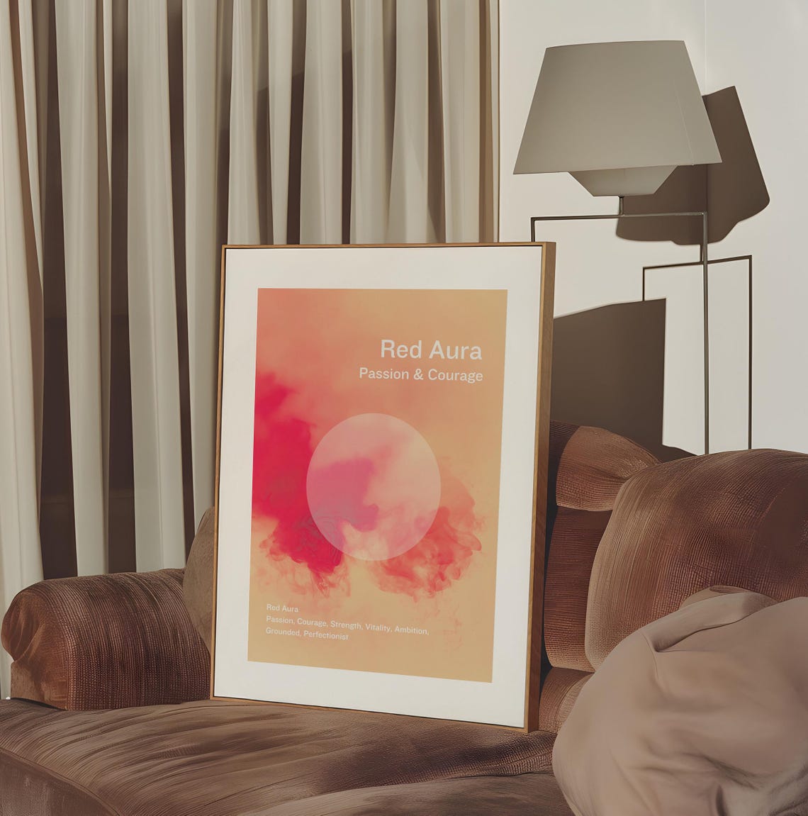 Red Aura Passion and Courage Bold Spiritual Affirmation Poster - Image 3
