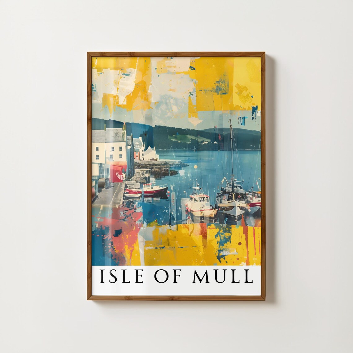 Isle Of Mull Harbour Boats Scotland Scenic Coastal Travel Poster