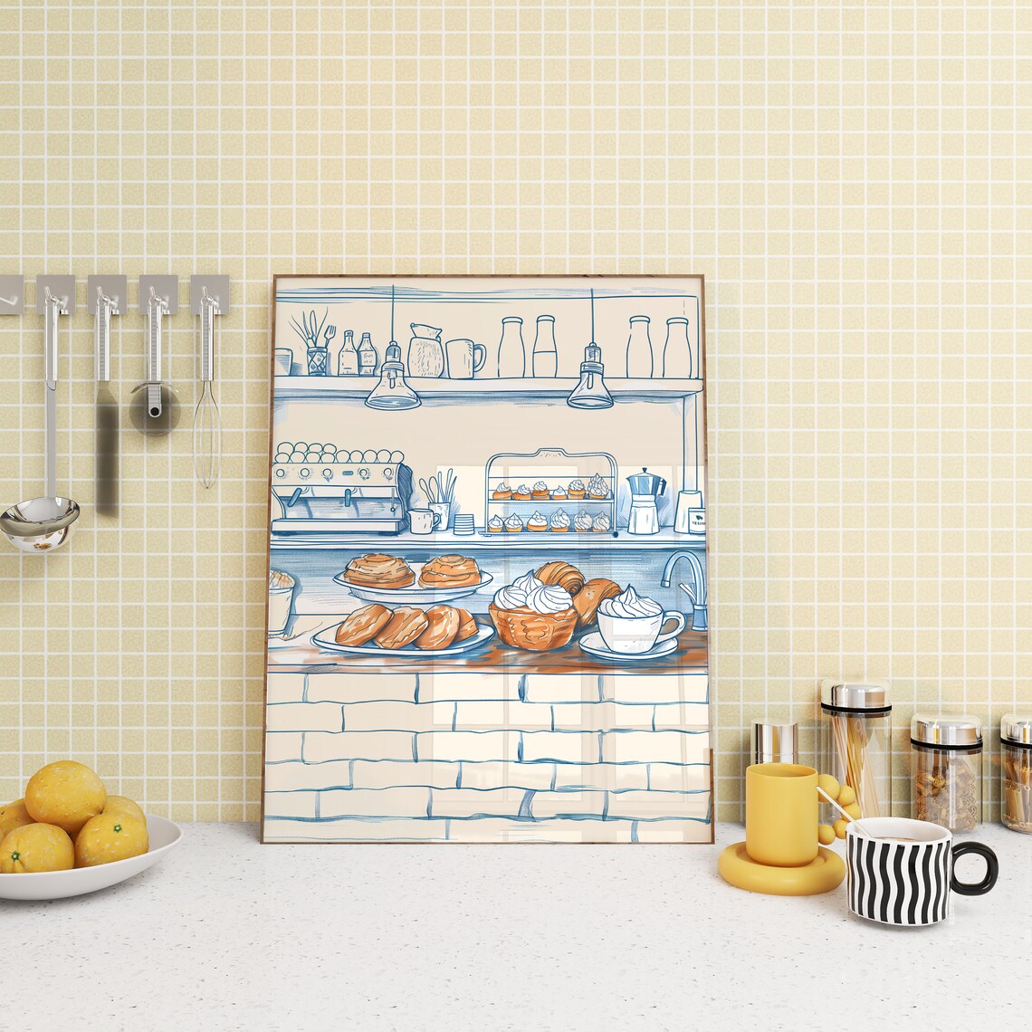Patisserie Croissant Kitchen Bakery Wall Art Print - Image 3