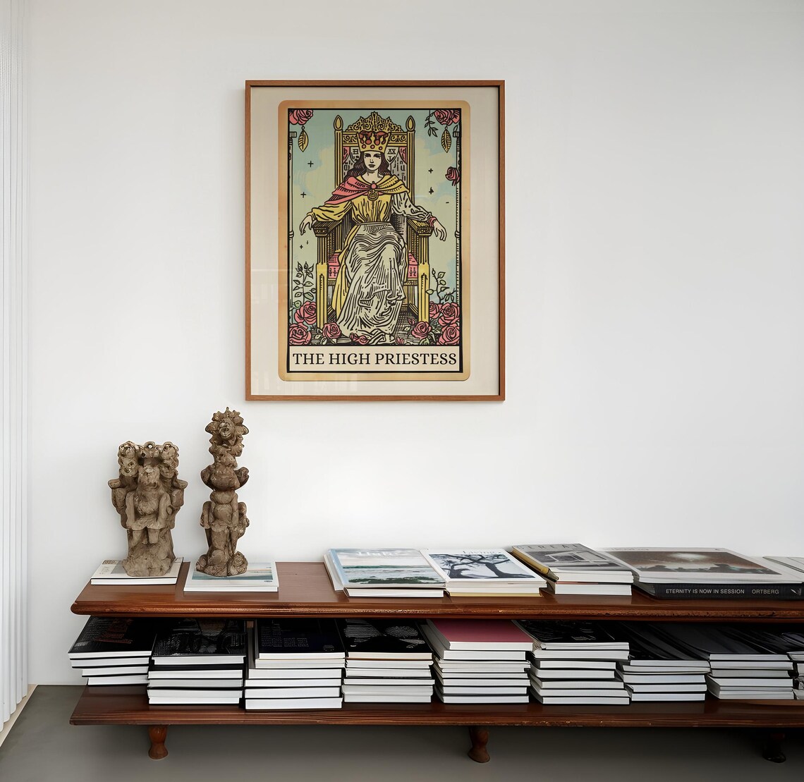 High Priestess Tarot Card, Boho Spiritual Art Print - Image 2