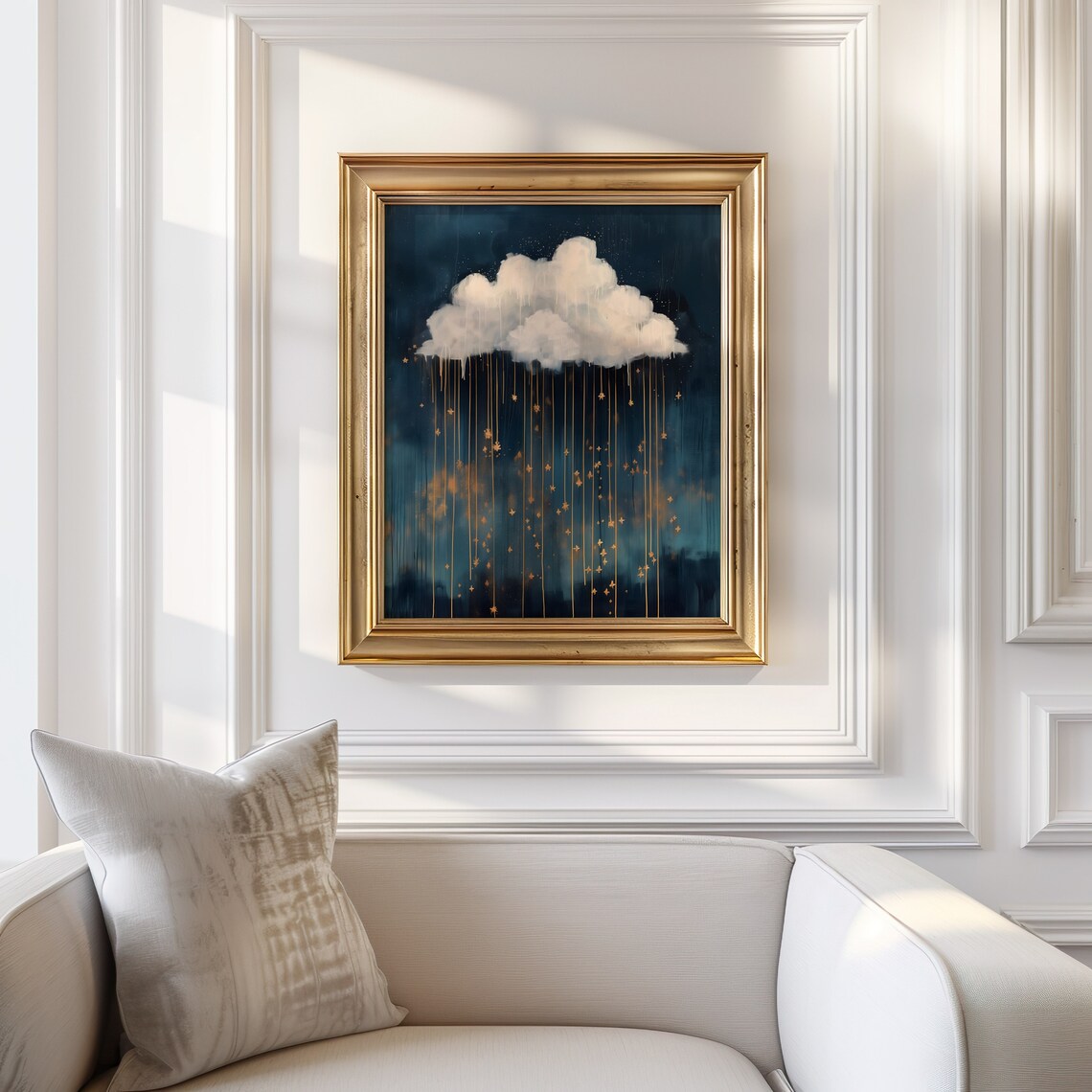 Moody Cloud Art Print, Vintage Dark Academia Night Sky - Image 3