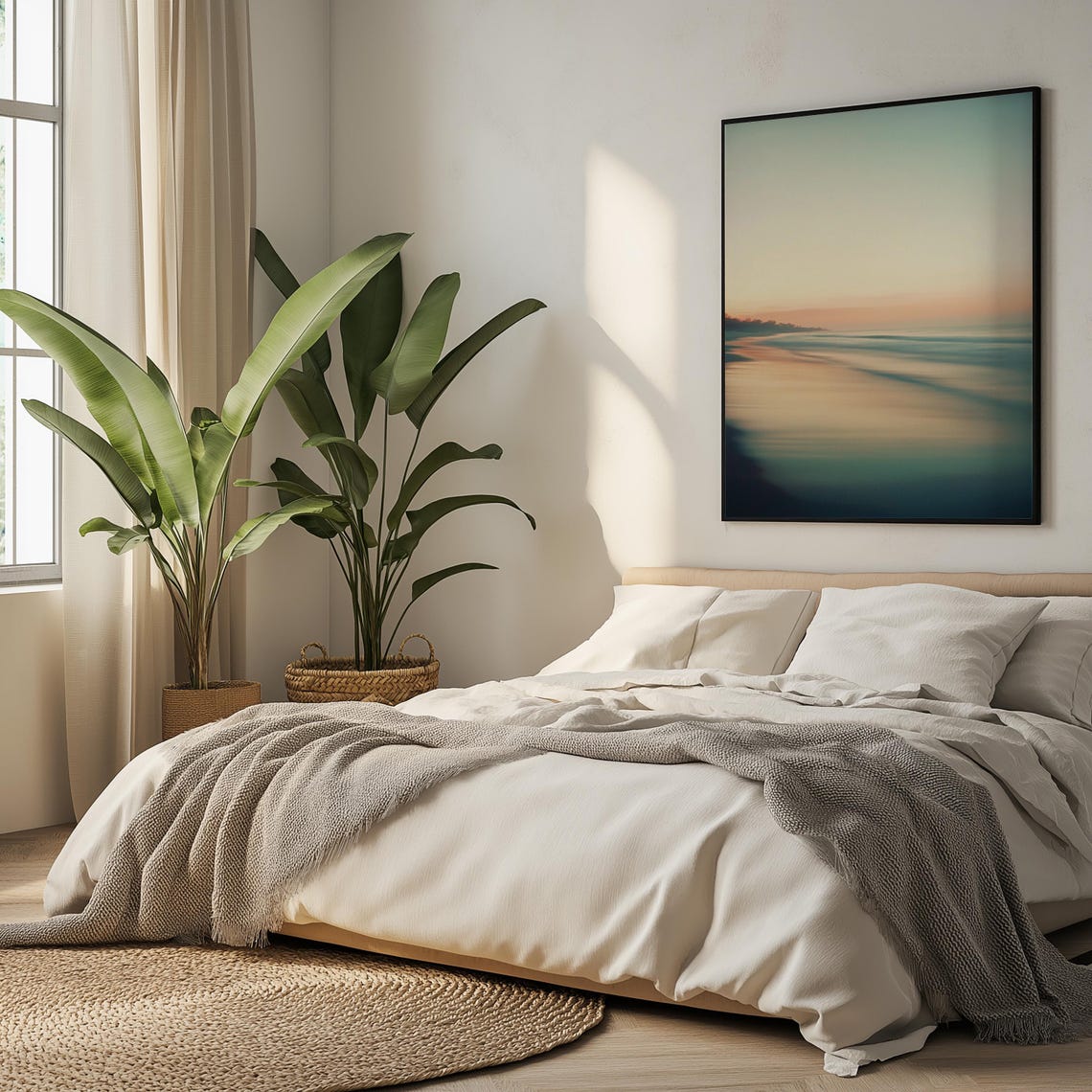 Soft Sunset Beach Waves Abstract Seaside Coastal Ocean Poster - Image 4