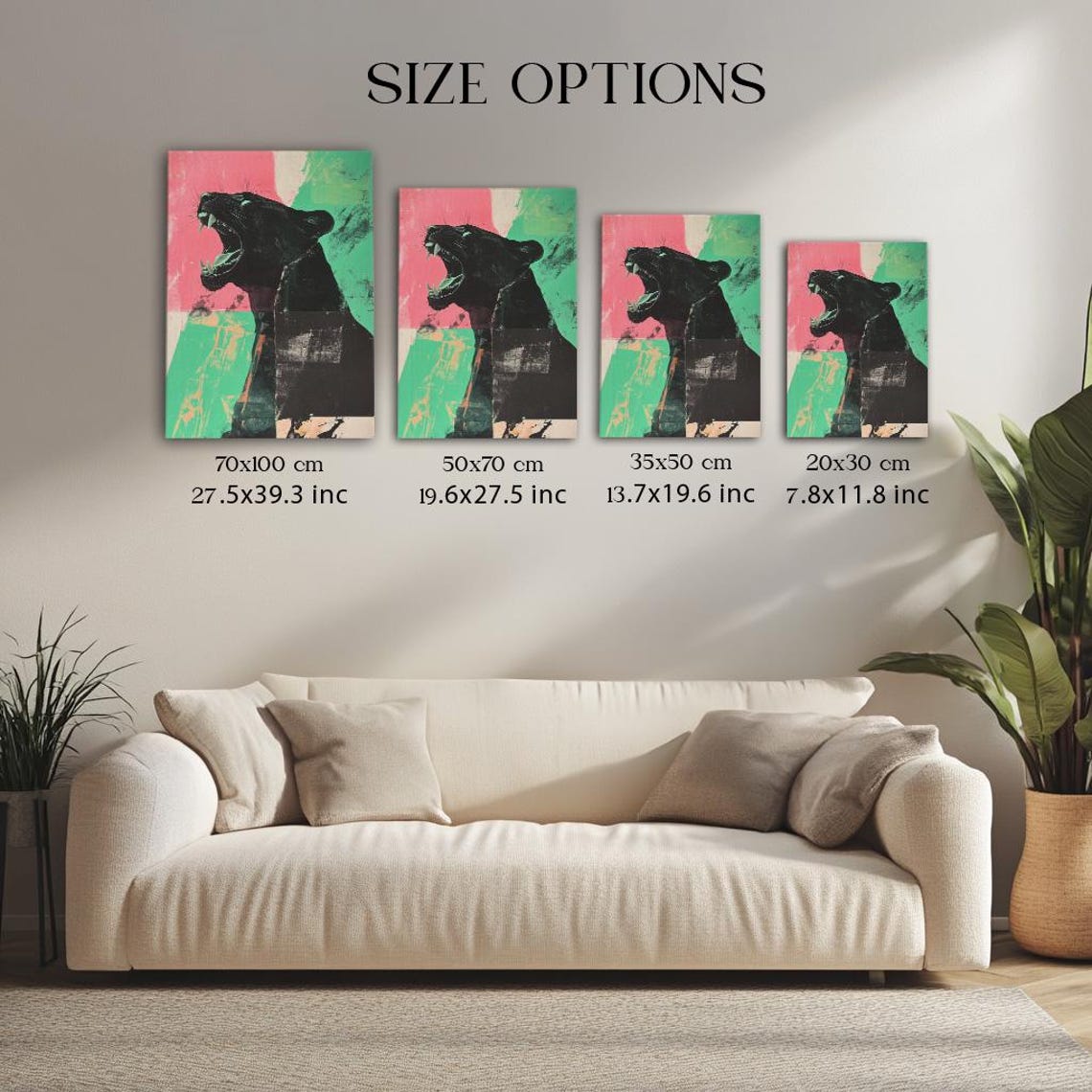 Bold Panther Wall Art Abstract Pop Art Design With Vibrant Colors Fierce And Modern Statement Artwork For Eclectic Home Decor - Image 3