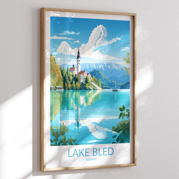 Lake Bled Print No 6 Lake Bled Poster Lake Bled Wall Art Lake Bled Art Print Lake Bled Artwork Lake Bled Travel Gift Slovenia Decor