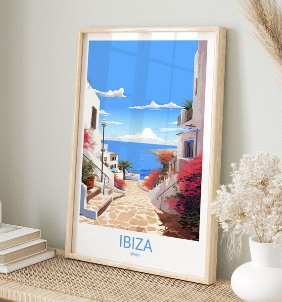 Ibiza Print Ibiza Poster Ibiza Wall Art Ibiza Art Print Ibiza Artwork Ibiza Travel Gift Spain Print Balearic Islands