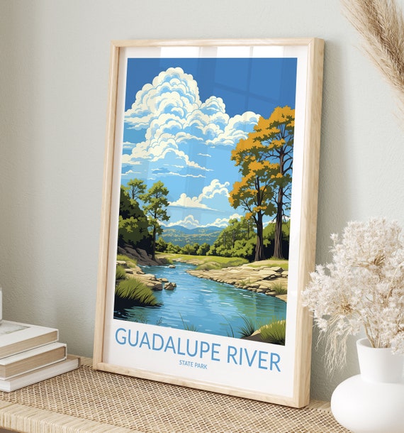 Guadalupe River Print Guadalupe River Poster Guadalupe River Wall Art Guadalupe River Art Print Artwork Travel Gift Texas