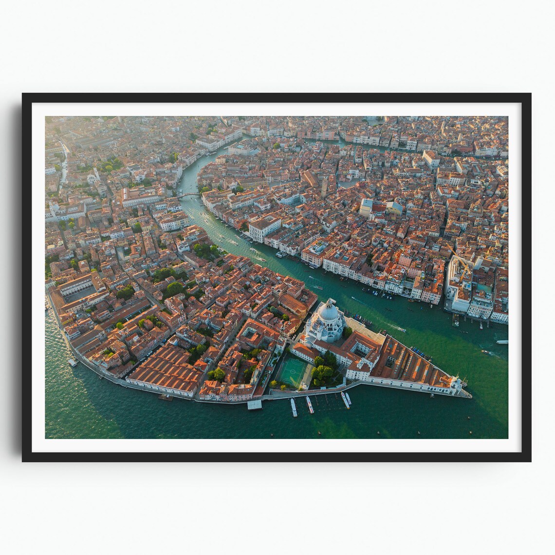 Venice Punta Dogana Aerial Salute Domes Rooftops Canal Poster