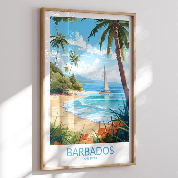 Barbados Print No 4 Barbados Poster Barbados Wall Art Barbados Art Print Barbados Artwork Barbados Travel Gift Caribbean Home Decor