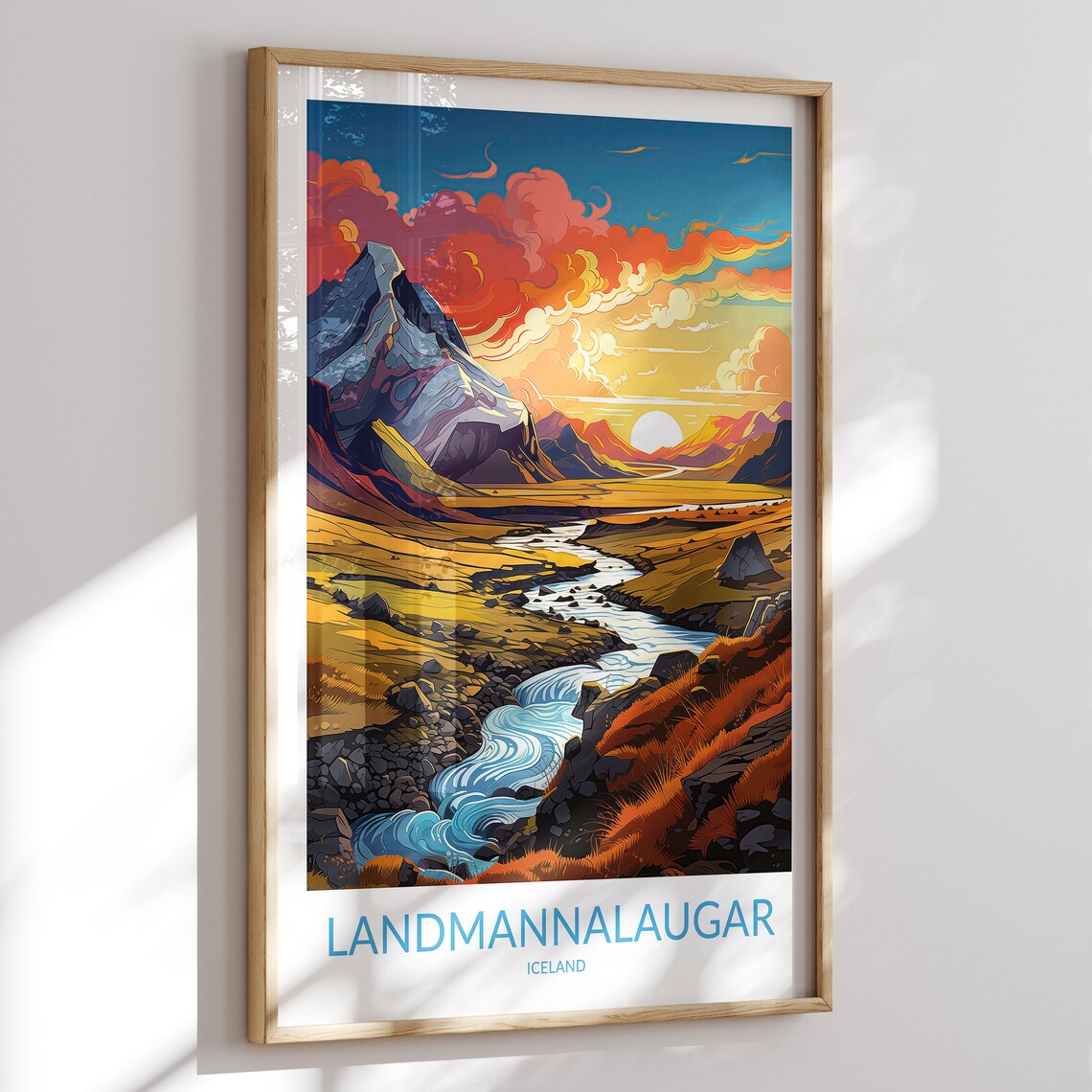 Landmannalaugar Print No 3 Landmannalaugar Poster Landmannalaugar Wall Art Landmannalaugar Art Print Artwork Travel Gift Iceland